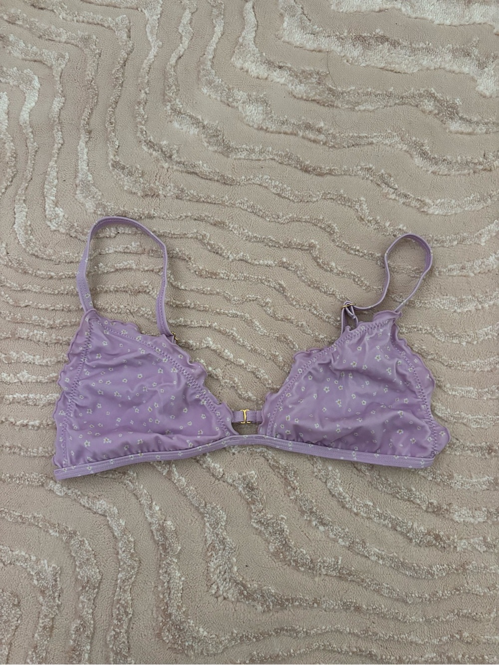 LA Hearts floral frilly bikini top